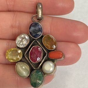 Sterling silver Colorful Gemstone Pendant